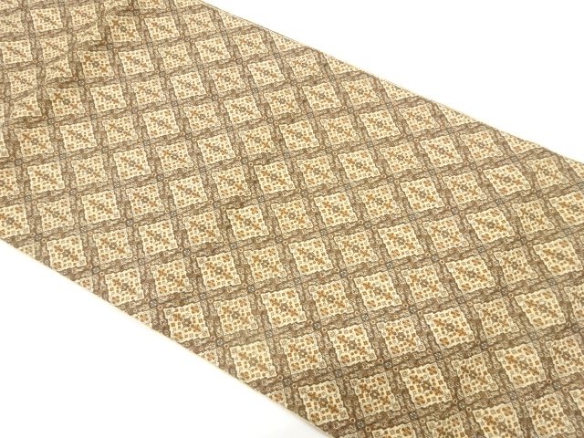 JAPANESEKIMONO / ANTIQUE DIAGONAL CHECKERED PATTERN / FLORAL MOTIF WEA